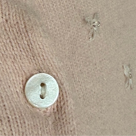 ABERCROMBIE Y2K Cotton Angora Rabbit Hair Silk Bows Beads Coquette Cardigan - Picture 11 of 12